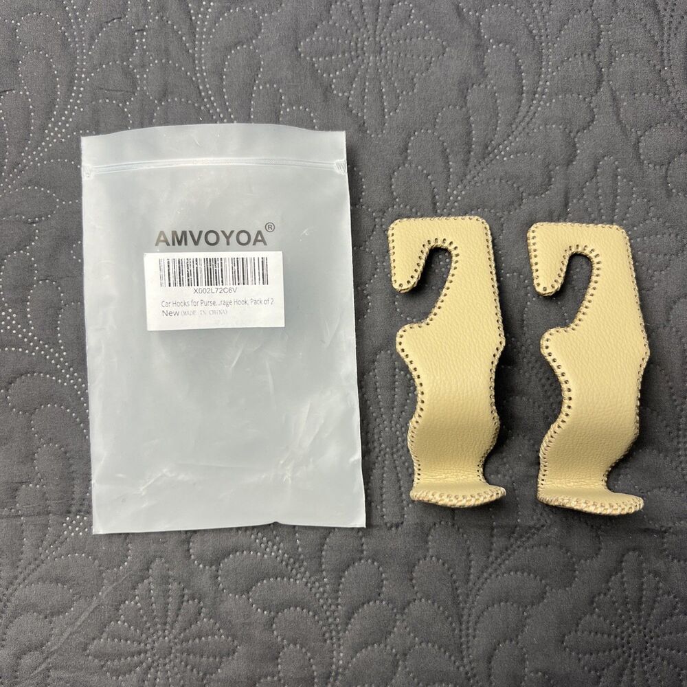 NEW 2 Purse Hook for Car Leather & Stainless Universal Back Seat Headrest Hanger